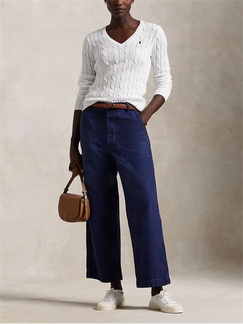 Cable knit sweater with logo RALPH LAUREN | 211971870003